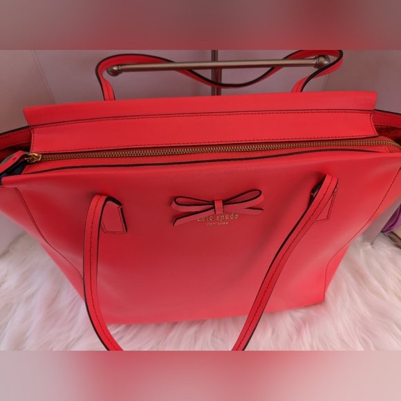 KATE SPADE GORGEOUS CORAL LARGE TOTE BAG EUC, Beautiful color! - Picture 6 of 15